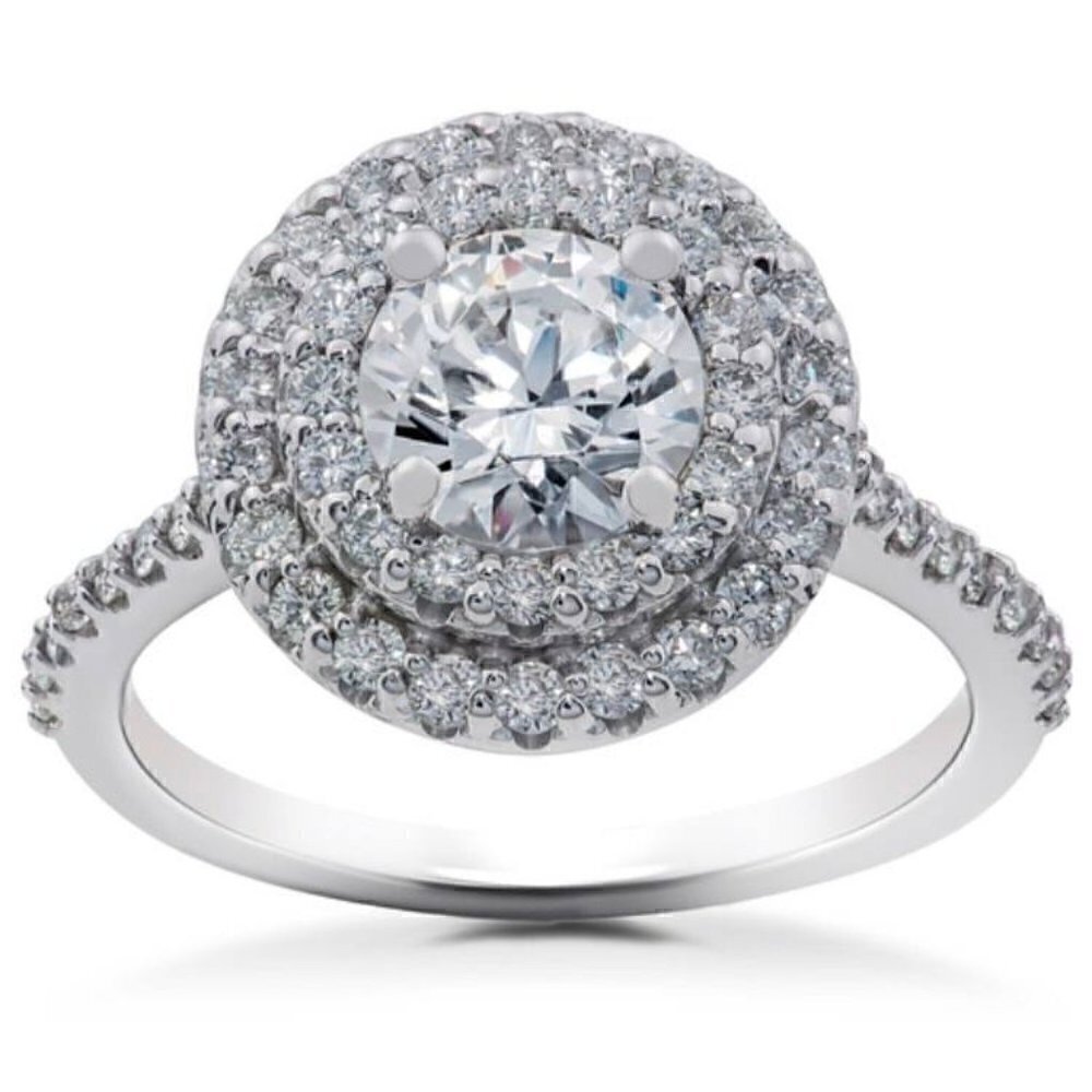 SIZE 9 925 Round Cut CZ Halo Ring
